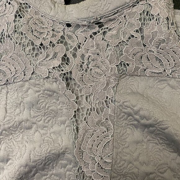 Women's Grey Halter Neck Peplum Top with Lace, Size Medium - Picture 2 of 5
